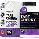 Renew Actives Tart Cherry Extra 500mg per 2 kapsler - Højpotens Antioxidant til Gratis Radikal Beskyttelse & Wellness - 60 Easy- to- Sluge kapsler - Made in Canada