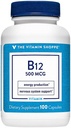 Den Vitamin Shoppe Vitamin B12 500mcg - Understøtter energiproduktion, Når daglige Kosttilskud - Vitamin B-12 (som Cyanocobalamin), Gluten & Dairy Free (100 kapsler)