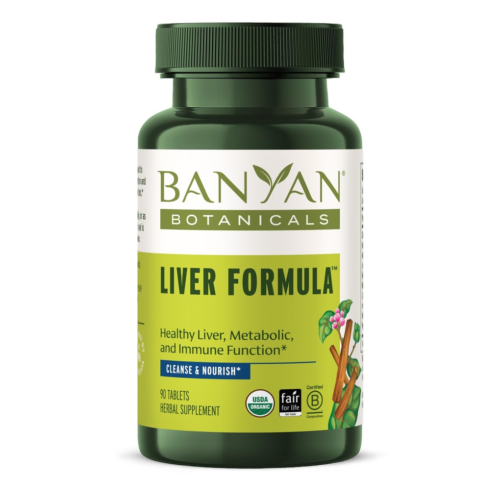 Banyan Botanicals Lever Formel - USDA Organic, 90 tabletter - Rengøring Bitter urter til afgiftning Lever & galdeblære *