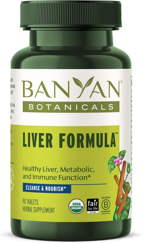 Banyan Botanicals Lever Formel - USDA Organic, 90 tabletter - Rengøring Bitter urter til afgiftning Lever & galdeblære *