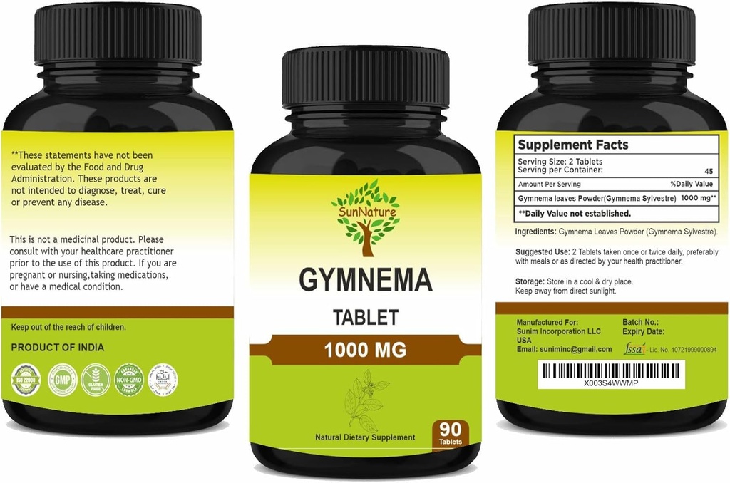 Gymnema Tablets 90 Tablets, 1000 mg