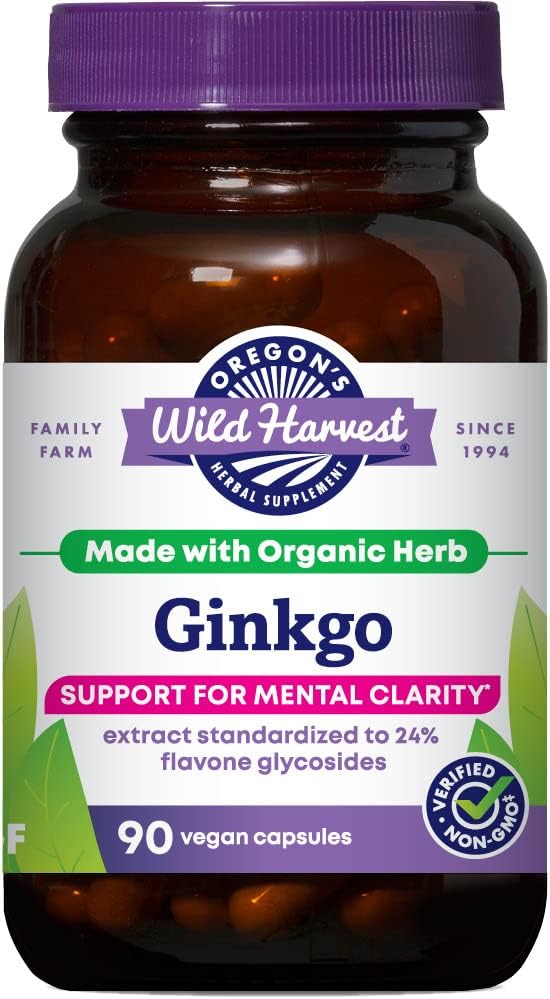Oregon 's Wild Harvest Non- GMO Ginkgo Kapsler - 90 Greve