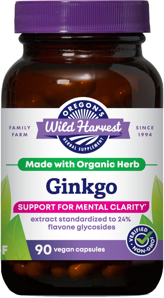 Oregon 's Wild Harvest Non- GMO Ginkgo Kapsler - 90 Greve