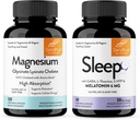 Sandhu 's Magnesium Glycinate Lysinat Let at synke 120 Kapsler & Sove 60 Kapsler -Non- Habit Danning 5- in-1 Sovestøtte Supplement 124; Understøtter Rastful Sleep, Muskel & Heart Health