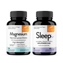 Sandhu 's Magnesium Glycinate Lysinat Let at synke 120 Kapsler & Sove 60 Kapsler -Non- Habit Danning 5- in-1 Sovestøtte Supplement 124; Understøtter Rastful Sleep, Muskel & Heart Health
