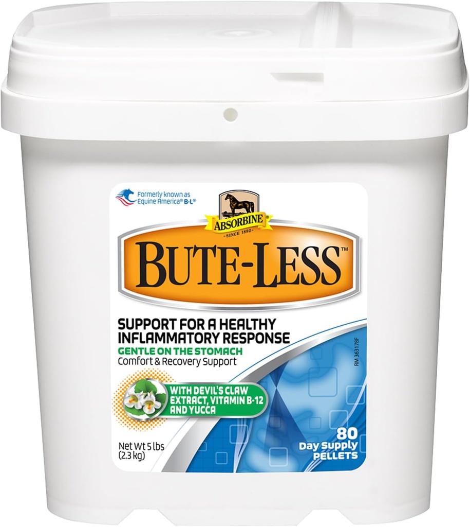 Absorbine Bute- Mindre Comfort & Recovery Supplement Pellets, Sund Inflammatorisk respons, 5 LB / 80 Day Supply
