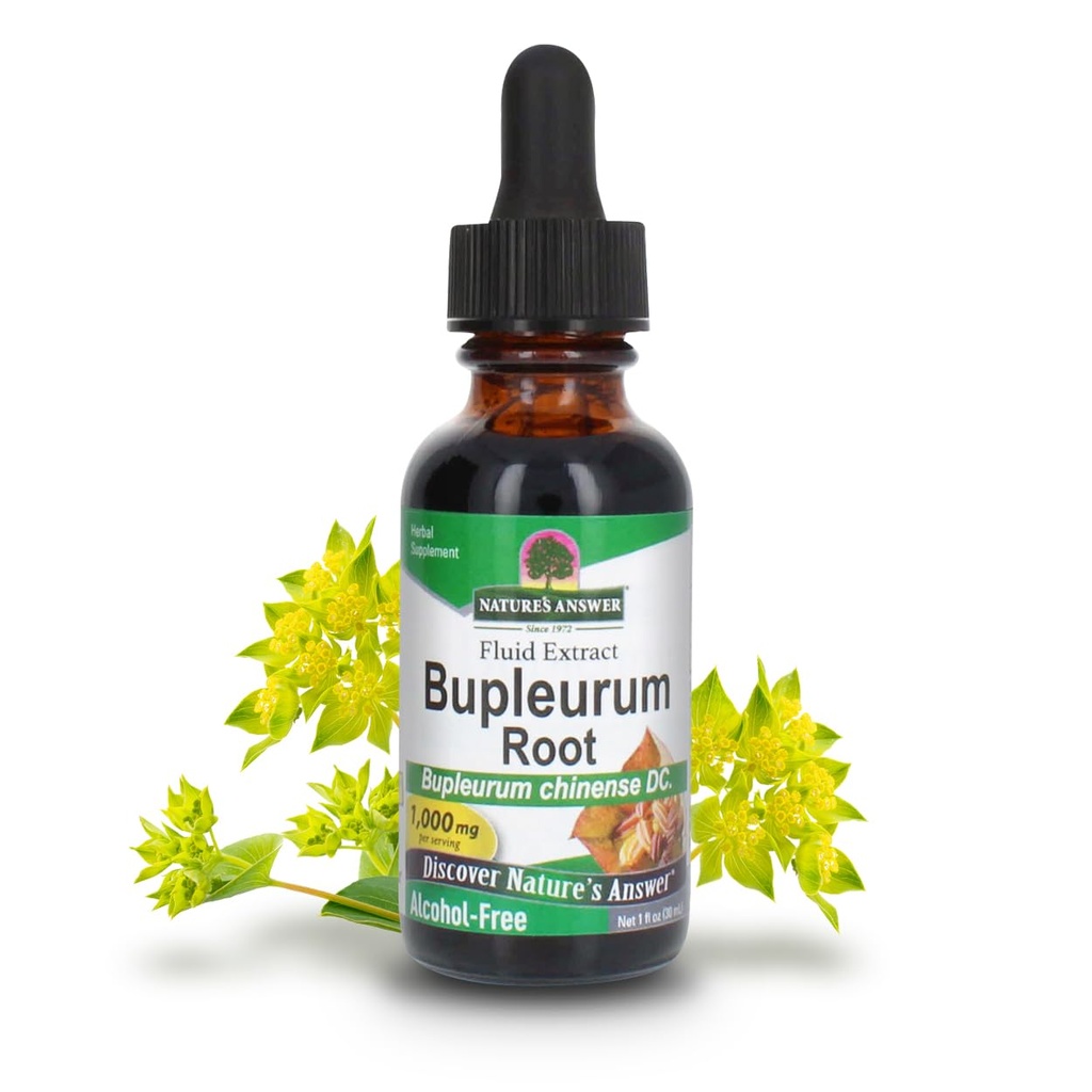 Naturens svar Bupleurum Root Bupleurum Chinense - Natural Herbal Supplement - Gluten Alkohol- Gratis - Ideel til lever Immunitet Samlet sundhed velvære - 1000mg (1 FL Oz)