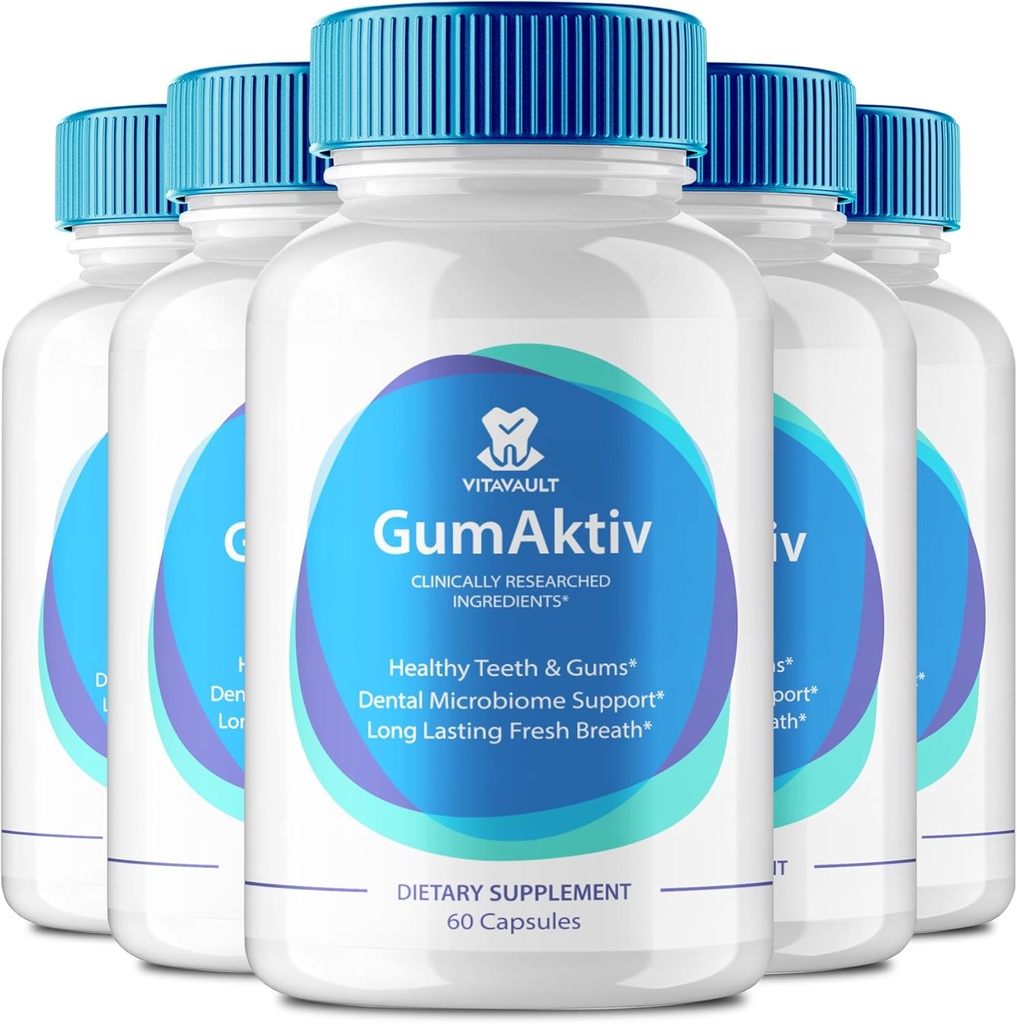 GumAktiv kapsler Alle naturlige pleje af tænder og gummer, GumAktiv piller Dental & Gum Health Formel Ekstra Styrke, Vitamin og Min Samlet Oral Beskyttelse Kapsler, GumAktiv anmeldelser (5 Pack)