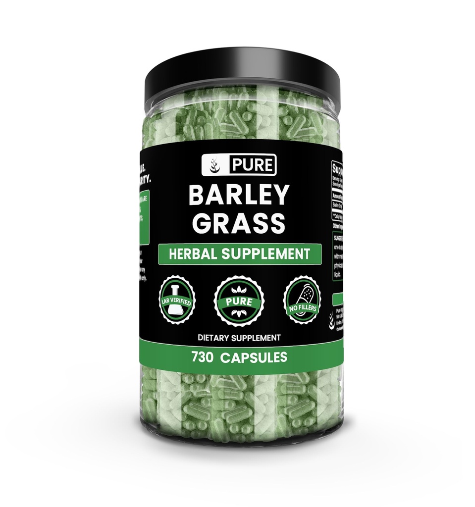Pure Original Ingredienser Barley Grass (730 kapsler) Ingen Magnesium eller ris Fyldere, Altid Pure