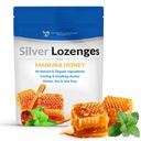 Sølv Lozenges med Organic Manuka honning og C-vitamin - All- Natural Nano Sølv 45- 50mcg af 60 PPM kolloide sølv mineralsk dråber til støtte immunsystem, Sothe, Cool Hough & Throat, 24-Lozenges