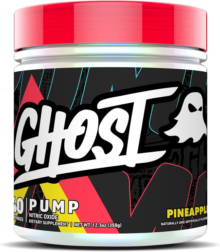 GHOST pumpe nitrogenoxid pulver, pineapple - 40 Servering - Sukker- Free & Stim- Free Pre- Workout Kosttilskud - L- Citrullin, Arginin Nitrate & L- Glutathione - Soy & Gluten- Free, Vegan