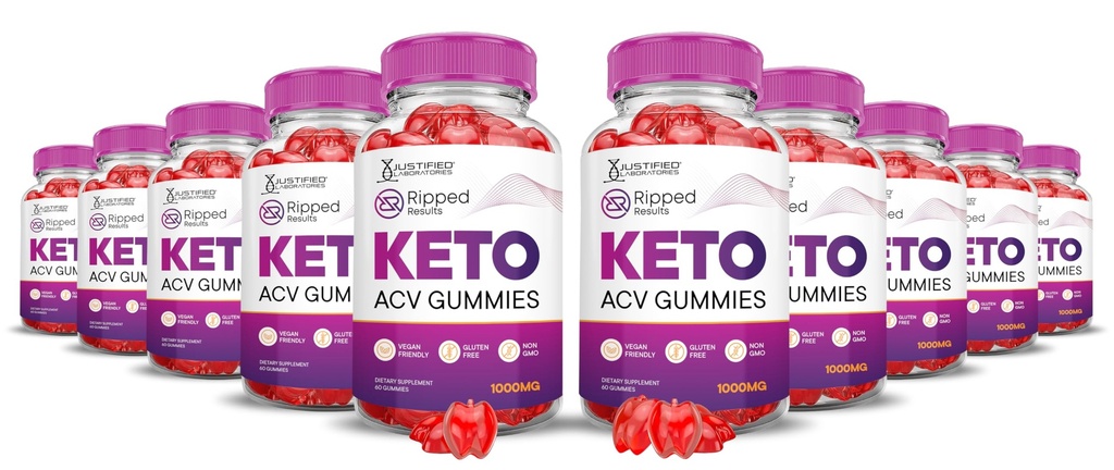 (10 Pack) Rippede resultater Keto ACV Gummies Advanced Formel 1000MG Rippede resultater Keto Gummies Apple Cider Vinticaria Formuleret med Pomegranate Beet Juice Powder B12 Vegan Non GMO 600 Gummys