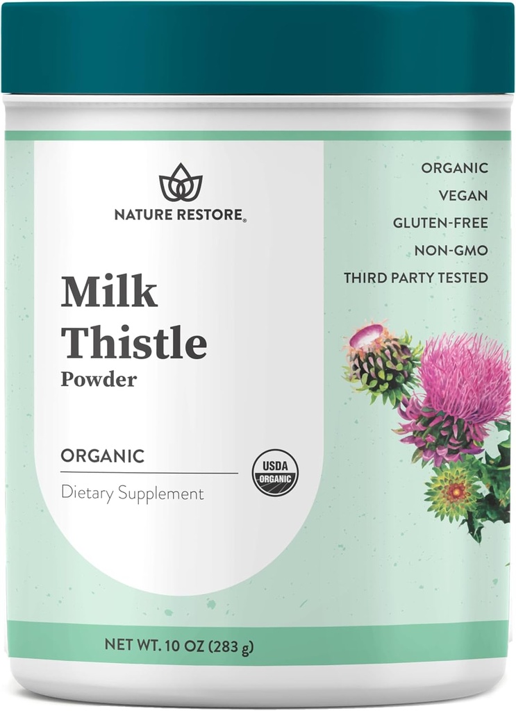 Nature Gendanne USDA Certified Organic Milk Thistle Seed Powder, 10 Ounces, Pakket i Californien