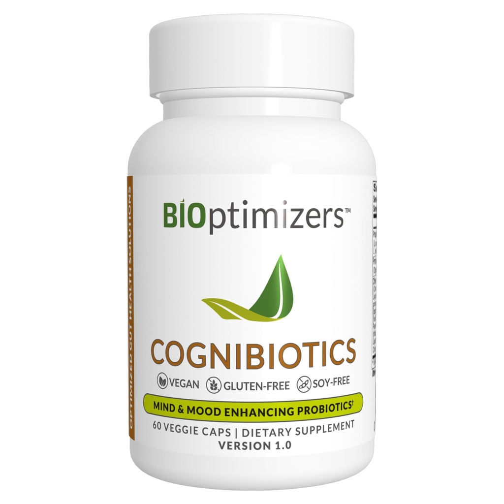 BIOptimizer Cognibiotika Probiotisk Brain Supplement - Hjælper Support Mood, Bedre fokus, Hukommelse, Mental Klarhed - 60 Kapsler