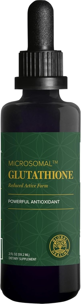 Global Healing Center - Glutathione supplement - Microsomal L- Glutathion (reduceret) 250 mg - Antioxidant Microsomal Technology er mere biotilgængelig for din krop end Liposomal Kind - 2 Fl Oz