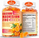 Calcium Magnesium Zinkgummier med D3 & B6 & K2.1000mg Calcium gummier med 300mg Magnesium Support immunenergi til voksne og teenagere, sukkerfri (120Count)