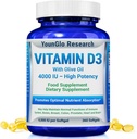 D3- vitamin 4000 IE Kosttilskud til fremme af sund bone - og immunfunktion, easy- to- Swallow 360 Softgels