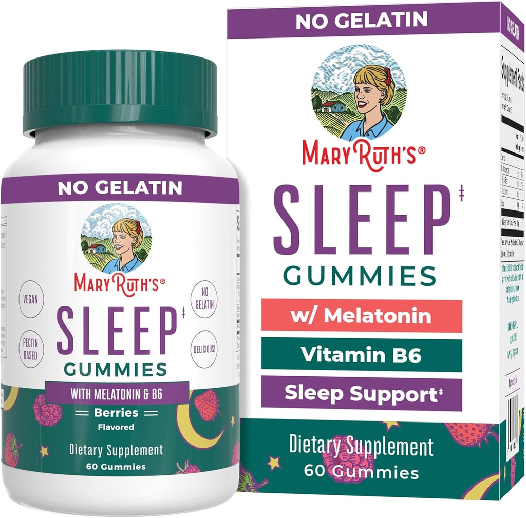 MaryRuth Organics Melatonin Gummies Note 124; 5mg Sleep Gummies with Vitamin B6 Budd124; Lavet med Organic Cane Sugar