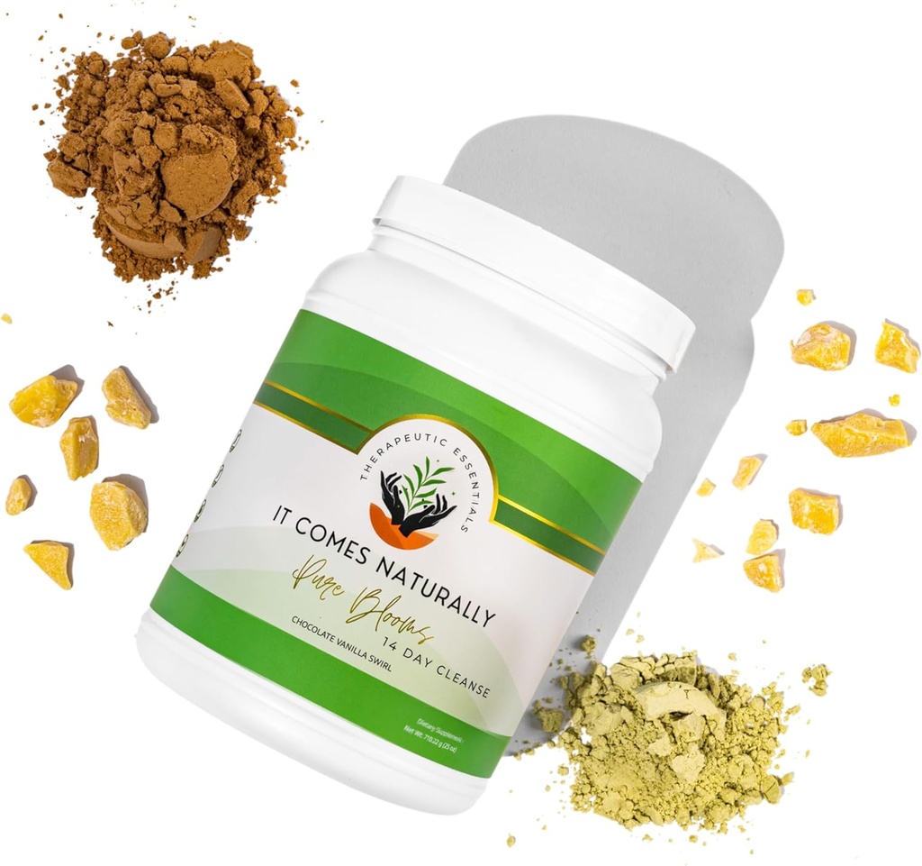 Pure Blooms Super Supplement & 14 Day Reset - 26g Plant Protein, 30 Nutrients for Natural Detox, fordøjelse, Energi, Betændelse, Immunitet. Safe & Pure, Lækker Chokolade Vanilla Swirl