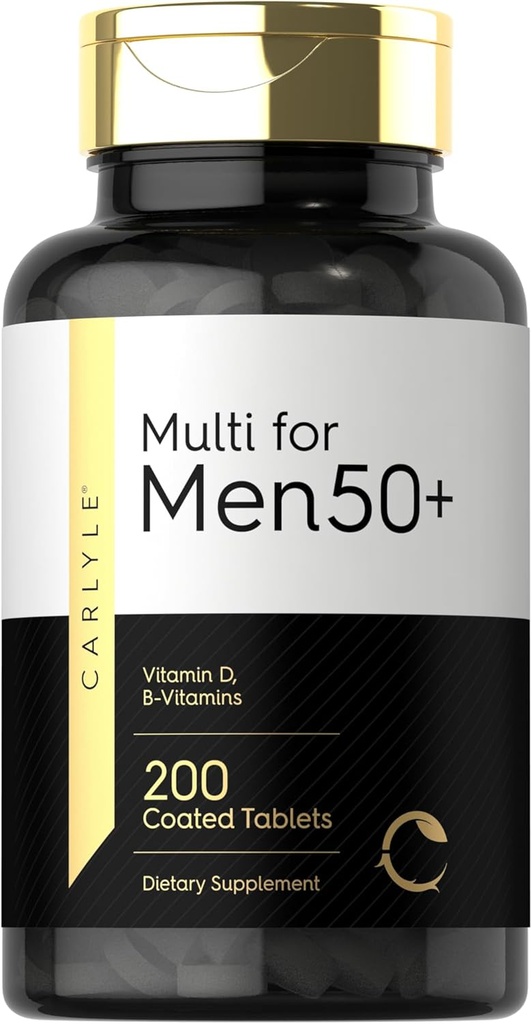 Carlyle Multivitamin til mænd Over 50 Plus • 124; 200 Greve • 124; med B Vitamin, D-vitamin, Magnesium & Zink • 124; Gluten Free Supplement