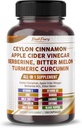 Ceylon Cinnamon Apple Cider Vinegar Berberine Bitter Melon - Made in USA