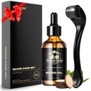 Waking Forest Derma Roller 0,25mm & Beard Oil (1oz), Sandalwood Beard Kit, Mikroneedle Beard Roller med 540 Titanium, Natural Moisturize med Vitamin E Beard Oil for Mænd, Fædre Kæreste Far