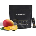 Gainful hydrering pulver pakker, koffein fri med nøgle elektrolyter Magnesium og natrium, energistøtte, lavt sukker, tropisk mango, 21 sticks
