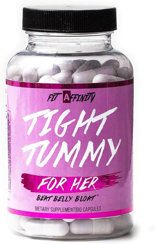 Fit affinitet Tight Tummy Bloating Relief for kvinder med probiotika til fordøjelsesstøtte - Kosttilskud (90 kapsler)