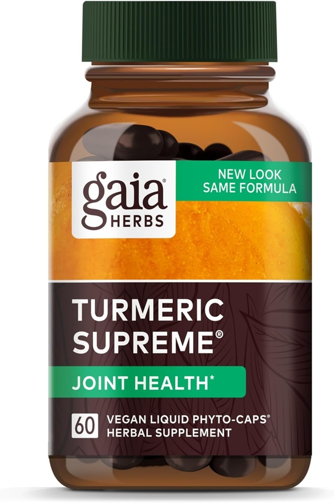 Gaia urter gurkemeje højeste fælles sundhed - fælles støtte supplement - med Quercetin, sort pepper, Boswellia, Ginger Root, Curcuminoids, & mere - 60 flydende Phyto- kapsler (15-dages forsyning)