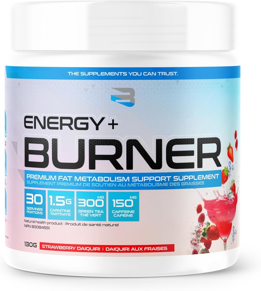 BELIEVE Energy + Burner, Strawberry Daquiri, 30 Serveringstillæg, 130 g