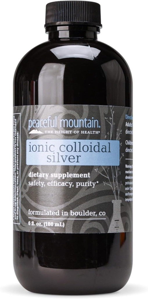 Fredelig Mountain Ionic Kolloid Sølv - Natural Silver supplement til immunsystemet support - 6oz