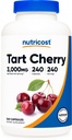 Nutricost Tart Cherry Extract 3000mg Ækvivalent (fra 300mg af 10: 1 Extract), 240 Vegetariske Kapsler - Gluten Free, Non- GMO