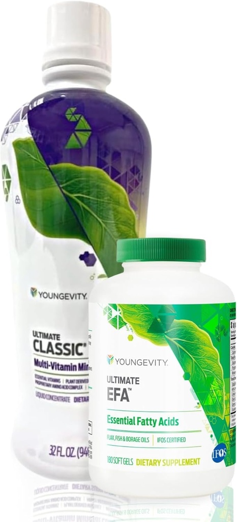 Youngevity Classic 90 Pak Avanceret Multivitamin - 90 + Vitamin, Mineraler, Aminosyrer, Fedtsyrer - Plante Derived - Meget Absorbable - (30 dages forsyning)