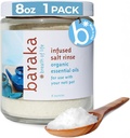 Baraka Infunded Sea Salt Neti Pot - Sinus Rinse & Næse Cleaner, Essential Oil Infunded with Virginia Cedarwood, Palmarosa, Green Myrtle, Fir Balsam & Rosemary, 8 oz (1 Pack)