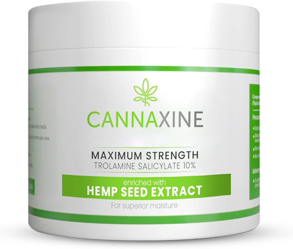 VITASEI Cannaxine Cream med Hamp Seed Extract og Trolamine Salicylate for Fugt - Tilbage, Hip, Knee, Shoulder, albue, Joint Lotion for Kvinder og Mænd - 4 oz