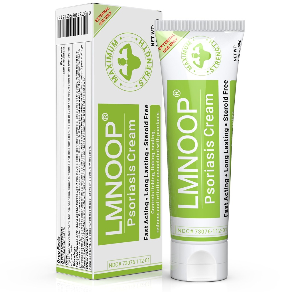Psoriasis Cream, Maksimal Strength Treatment Fugtgivende Cream til Psoriasis, Dermatitis, Udslæt, Anti- Itch, Rødme, Flaging, Skalering, Hurtig fungerende Relief for Irriteret, Tør Hud