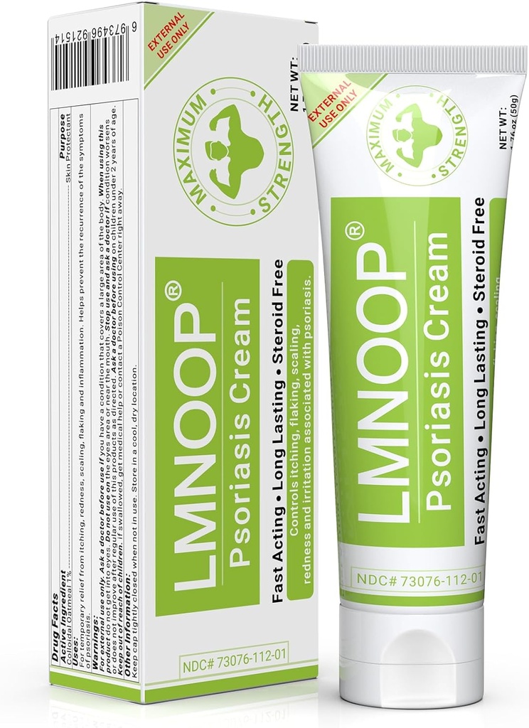 Psoriasis Cream, Maksimal Strength Treatment Fugtgivende Cream til Psoriasis, Dermatitis, Udslæt, Anti- Itch, Rødme, Flaging, Skalering, Hurtig fungerende Relief for Irriteret, Tør Hud
