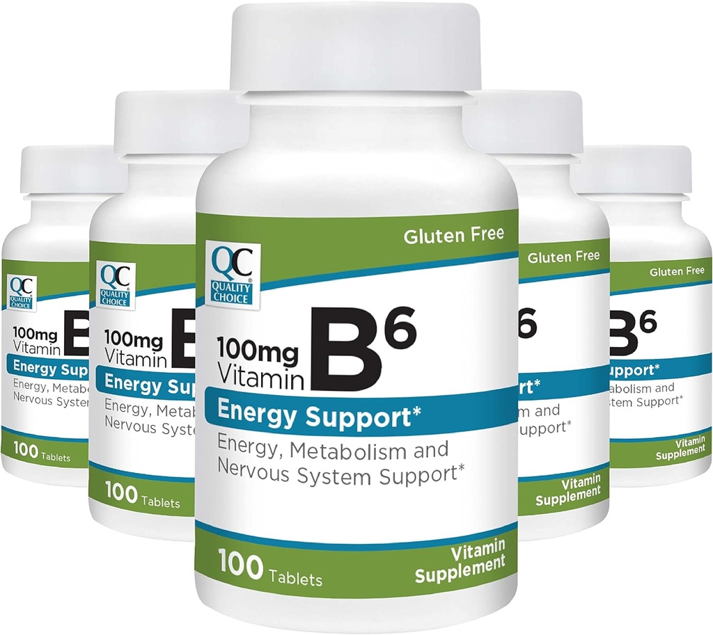 Kvalitetsvalg Vitamin B6 100 mg tabletter (pakke med 5)