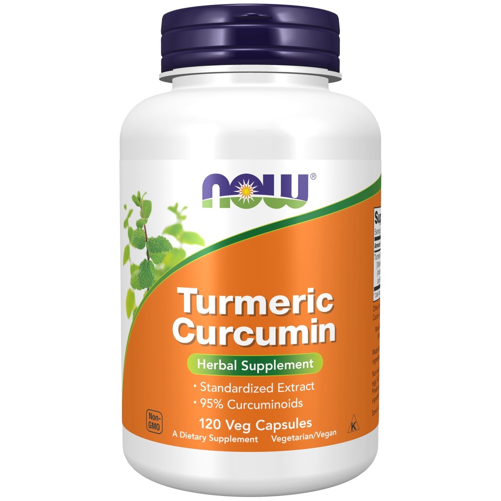 Now Foods Supplements, Gurkemeje Curcumin, afledt af Gurkemeje Root Extract, Urtetilskud, 120 Veg Kapsler