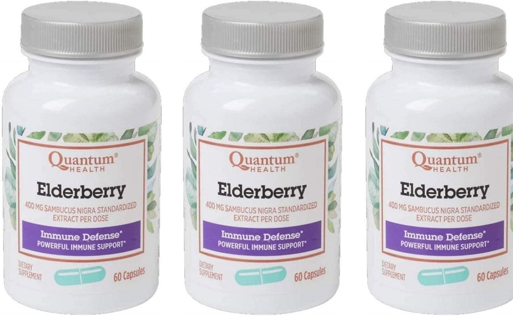 Quantum Health, Elderberry Extract Capsule, 60- Greve Pakker (pakke med 3)