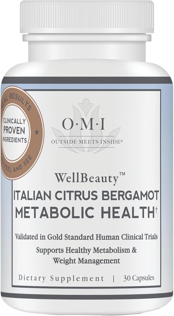WELLBEAUTY Italiensk Citrus Bergamot Metabolic Health, Award Winning Kardiolog udviklet til at støtte sund Cholesterol & triglyceride Niveauer allerede i normalområdet, 7 Key polyphenoler, 30-dages forsyning
