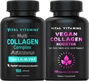 Vital Vitaminer Multi Collagen Pills (150 ct) + Vegan Collagen Booster (60 ct)