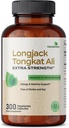 Futurebiotika Longjack Tongkat Ali Extra Strength Energy & Stamina Support - Non-GMO, 300 Vegetariske Kapsler