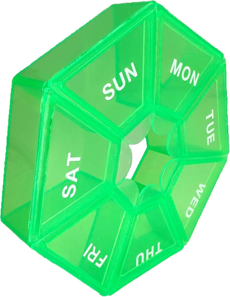 Ugentlig Pill Organizer - Lille lys grøn sag, 1 gang om dagen, 7 dages rejse Container til medicin