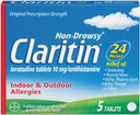 Claritin 24 timers ikke- Drowsy Allergi tabletter, 10 mg, 5 greve (708164)