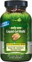 Irwin Naturals Only One Liquid-Gel Multi - 60 Liquid Softgels - No Iron Daily Essential Vitamins, Minerals, Antioxidants, Omega-3 & Green Super Foods