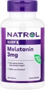 Natrol Melatonin hjælper dig med at falde i søvn Hurtigere ophold Søvn Længere Absorption 100 Vegetarisk 3 mg, (tabletter), 240 Greve