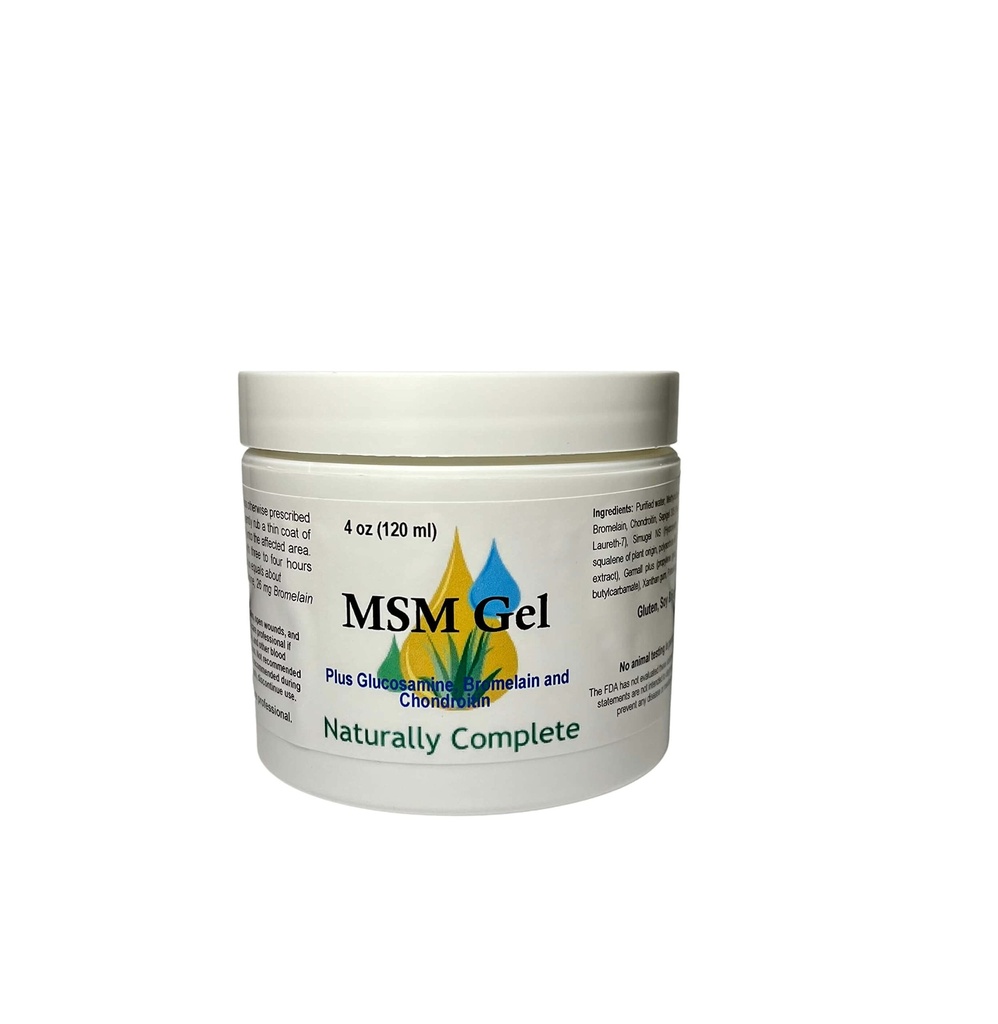 MSM Cream Plus Glucosamin Bromelain & Chrondroitin 4 oz. Jar