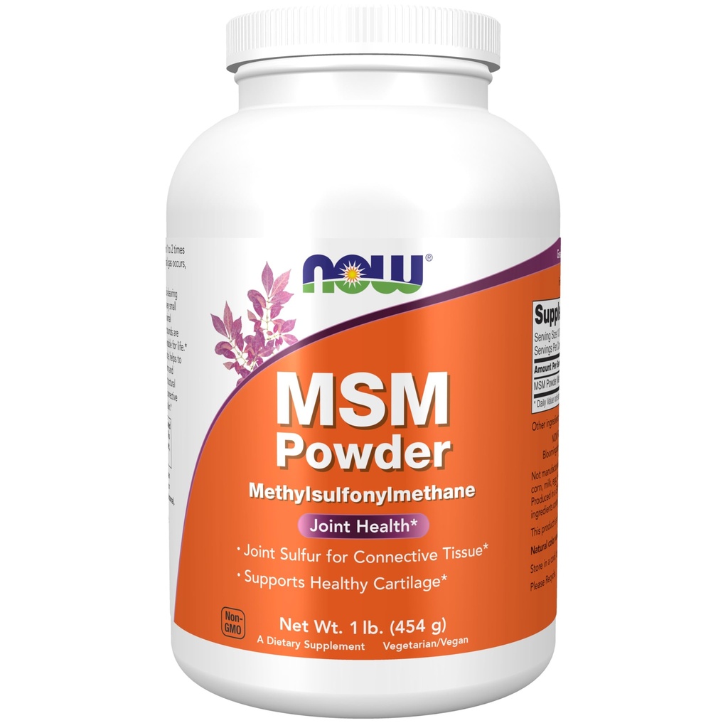 Now Foods Supplements, MSM (Methylsulfonylmethan) Powder, Understøtter sund brusk *, fælles sundhed *, 1 -Pound
