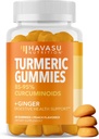 Gurkemeje Gummier med Ingefær og 95% Curcuminoider - fordøjelsesmæssig sundhed og immunforsvar Support for Samlet Wellness - 60 Greve - Vegan, Non- GMO Curcumin Vitamin - Peach Flavor, 1 Måned Supply
